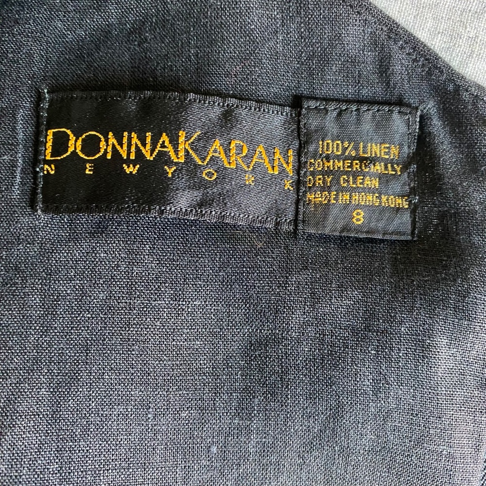 Vintage late 80's Donna Karan black label, black linen dress NEVER WORN Sz 8 - Picture 14 of 15